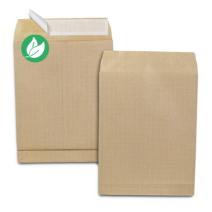 RAJA Pochette kraft brun 260 x 330 mm 120g sans fenêtre - soufflet 3 cm - autocollante bande protectrice - Lot de 50 RAJA Pochette kraft brun 260 x 330 mm 120g sans fenêtre - soufflet 3 cm - autocollante bande protectrice - Lot de 50