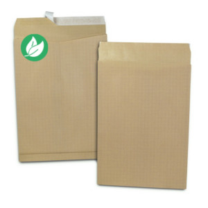 RAJA Pochette kraft brun 340 x 465 mm 120g sans fenêtre - soufflet 3 cm - autocollante bande protectrice - Lot de 50 RAJA Pochette kraft brun 340 x 465 mm 120g sans fenêtre - soufflet 3 cm - autocollante bande protectrice - Lot de 50