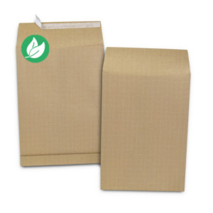 RAJA Pochette kraft brun C4 229 x 324 mm 120g sans fenêtre - soufflet 3 cm - autocollante bande protectrice - Lot de 50 RAJA Pochette kraft brun C4 229 x 324 mm 120g sans fenêtre - soufflet 3 cm - autocollante bande protectrice - Lot de 50
