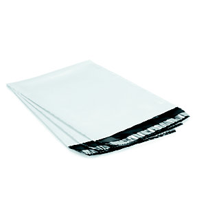 RAJA Pochette plastique opaque Super blanche fermeture adhésive- l.int.22 x H.32 cm
