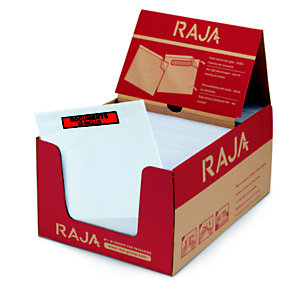 RAJA Pochette porte-documents Eco adhésive - Documents ci-inclus- l.int.225 x H.165 cm - Pour format A4 plié en 2 - Lot de 1000