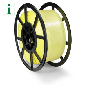 RAJA polypropylene hand strapping on a plastic reel