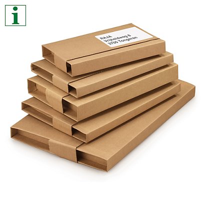 RAJA premium brown panel wrap book boxes with an adhesive strip - 1