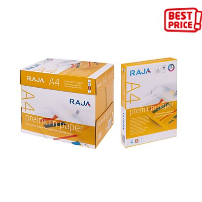 RAJA Premium Carta per fotocopie e stampanti A4, 80 g/m², Bianco (confezione 5 risme) - 1
