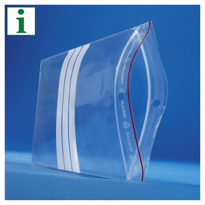 RAJA premium grip-seal polybags with a write-on panel RAJA premium grip-seal polybags with a write-on panel
