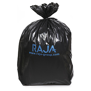 RAJA printed black refuse sacks, 50 litre, 750x680mm, 45 micron, pack of 200 RAJA printed black refuse sacks, 50 litre, 750x680mm, 45 micron, pack of 200