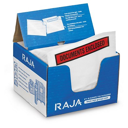 RAJA printed document enclosed envelope labels, 225x122mm, pack of 1000 - 1