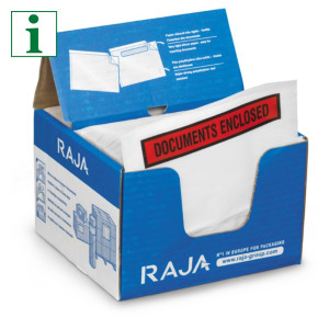RAJA printed document enclosed envelope labels