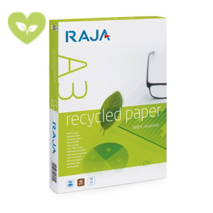 RAJA Recycled Carta A3 per fotocopie e stampe, Riciclata 100%, 80 g/m², Bianco (risma 500 fogli) RAJA Recycled Carta A3 per fotocopie e stampe, Riciclata 100%, 80 g/m², Bianco (risma 500 fogli)