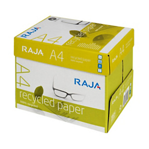 RAJA Recycled Carta A4 per fotocopie e stampe, Riciclata 100%, 80 g/m², Bianco (confezione 5 risme) RAJA Recycled Carta A4 per fotocopie e stampe, Riciclata 100%, 80 g/m², Bianco (confezione 5 risme)