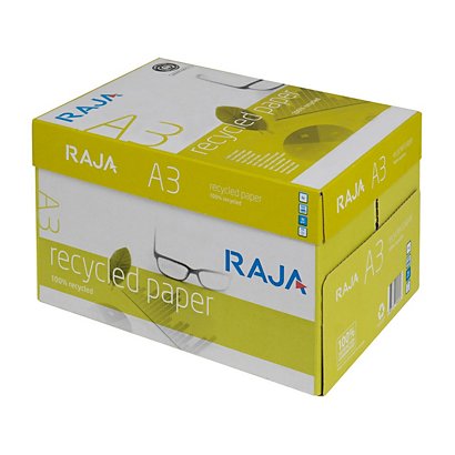 RAJA Recycled Carta per fotocopie e stampanti A3, Riciclata 100%, 80 g/m², Bianco (confezione 5 risme) - 1