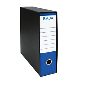 RAJA Registratore archivio Classic, Formato Commerciale, Dorso 8 cm, Cartone, Blu RAJA Registratore archivio Classic, Formato Commerciale, Dorso 8 cm, Cartone, Blu