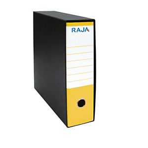 RAJA Registratore archivio Classic, Formato Commerciale, Dorso 8 cm, Cartone, Giallo RAJA Registratore archivio Classic, Formato Commerciale, Dorso 8 cm, Cartone, Giallo