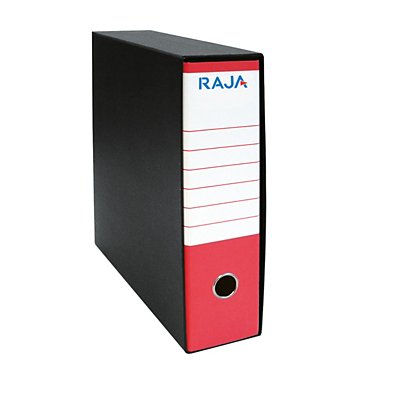 RAJA Registratore archivio Classic, Formato Commerciale, Dorso 8 cm, Cartone, Rosso