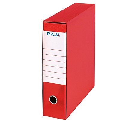 RAJA Registratore archivio Color, Formato Commerciale, Dorso 8 cm, Cartone, Rosso