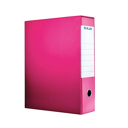 RAJA Registratore archivio Color, Formato Protocollo, Dorso 8 cm, Cartone, Rosa Scuro