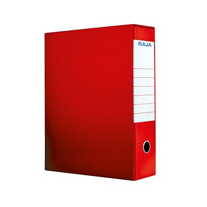 RAJA Registratore archivio Color, Formato Protocollo, Dorso 8 cm, Cartone, Rosso
