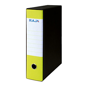 RAJA Registratore archivio Fluo, Formato Protocollo, Dorso 8 cm, Cartone, Giallo Fluo RAJA Registratore archivio Fluo, Formato Protocollo, Dorso 8 cm, Cartone, Giallo Fluo