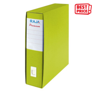 RAJA Registratore archivio Premium, Formato Commerciale, Dorso 8 cm, Cartone plastificato, Verde Acido RAJA Registratore archivio Premium, Formato Commerciale, Dorso 8 cm, Cartone plastificato, Verde Acido