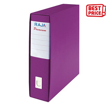 RAJA Registratore archivio Premium, Formato Commerciale, Dorso 8 cm, Cartone plastificato, Viola