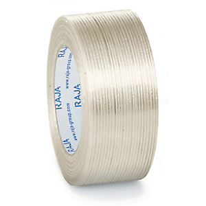 RAJA Ruban adhésif armé d'emballage en polypropylène armé fil à fil 110 microns 50 mm x 50 m - Transparent - lot de 6 RAJA Ruban adhésif armé d'emballage en polypropylène armé fil à fil 110 microns 50 mm x 50 m - Transparent - lot de 6