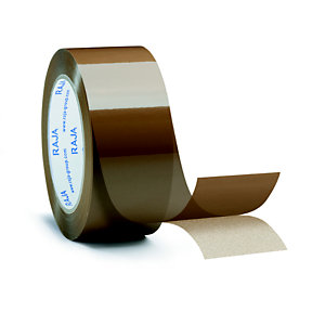 RAJA Ruban adhésif d'emballage standard en polypropylène 28 microns 48 mm x 100 m - Havane  - lot de 36