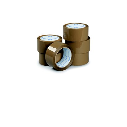 RAJA Ruban adhésif d'emballage standard en polypropylène 28 microns 48 mm x 66 m - Havane  - lot de 6