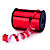 RAJA Ruban bolduc pour emballage cadeau - Bobine de 250 m x 1 cm  - Rouge effet miroir - Lot de 2 - 1