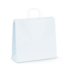 RAJA Sac kraft à poignées torsadées l.30 x H.40 x soufflet 12 cm - Blanc RAJA Sac kraft à poignées torsadées l.30 x H.40 x soufflet 12 cm - Blanc