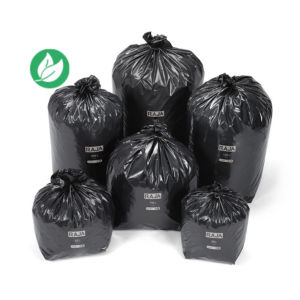 RAJA Sac poubelle 30L noir recyclé forte résistance  - Lot de 500 sacs