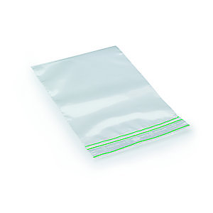 RAJA Sachet plastique recyclé à fermeture Zip - 10 x 15 cm - Epaisseur 60 microns - Transparent - Carton de 1000