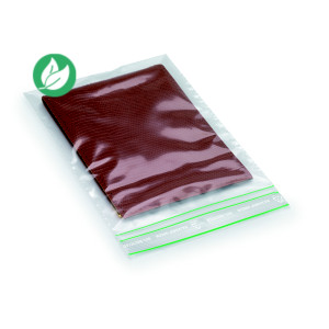 RAJA Sachet plastique recyclé à fermeture Zip - 12 x 18 cm - Epaisseur 60 microns - Transparent - Carton de 1000
