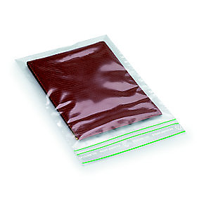 RAJA Sachet plastique recyclé à fermeture Zip - 12 x 18 cm - Epaisseur 60 microns - Transparent - Carton de 1000