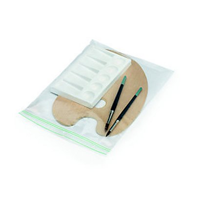 RAJA Sachet plastique recyclé à fermeture Zip - 30 x 40 cm - Epaisseur 60  microns - Transparent - Carton de 1000 - Sachets plats