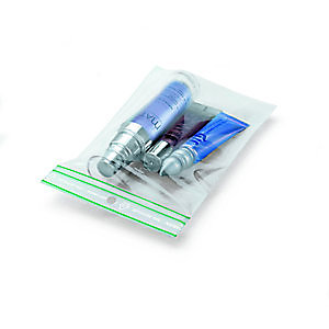 RAJA Sachet plastique recyclé à fermeture Zip - 4 x 6 cm - Epaisseur 60 microns - Transparent - Carton de 1000