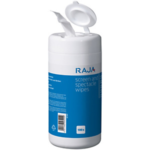 RAJA Salviette umidificate per schermi, Tubo 100 salviette RAJA Salviette umidificate per schermi, Tubo 100 salviette