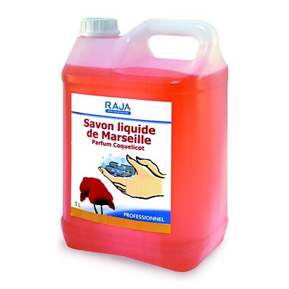 RAJA Savon liquide de Marseille - Coquelicot - Bidon 5L