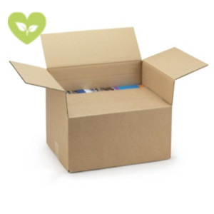 RAJA Scatola in cartone ad altezza variabile 40 x 30 x 20/30 cm, Onda doppia, Avana RAJA Scatola in cartone ad altezza variabile 40 x 30 x 20/30 cm, Onda doppia, Avana