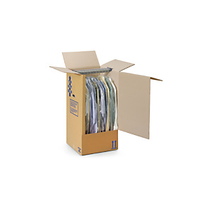 RAJA Scatola porta abiti cartone doppia onda, 50 x 30 x 135 cm, Avana (confezione 5 pezzi) RAJA Scatola porta abiti cartone doppia onda, 50 x 30 x 135 cm, Avana (confezione 5 pezzi)