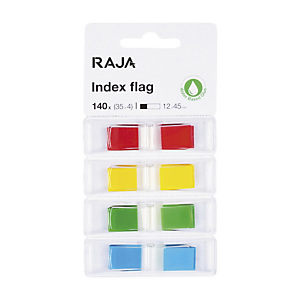 RAJA Segnapagina Index, 11 x 43 mm, Colori assortiti (confezione 4 pezzi)