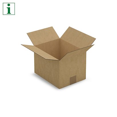 RAJA single wall multi-depth cardboard boxes, 260x200x130-180mm