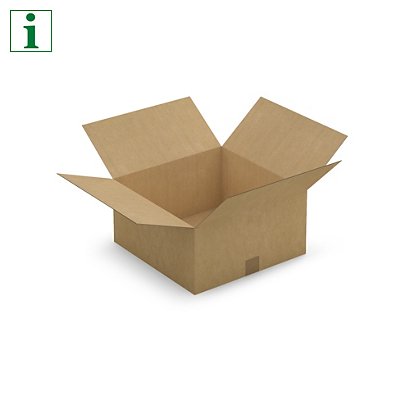 RAJA single wall multi-depth cardboard boxes, 400x400x150-200mm - 1