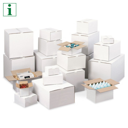 Single wall white cardboard boxes | RAJA UK
