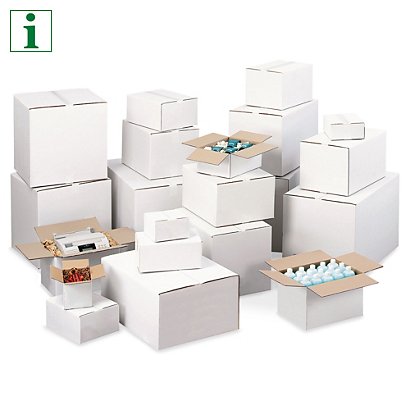 RAJA single wall, white cardboard boxes - 1