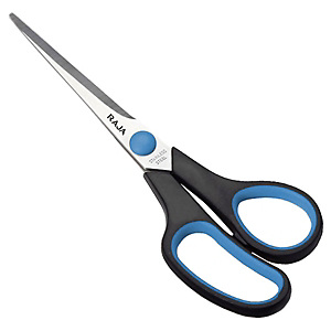 RAJA Soft-grip Tijeras de oficina, acero inox de punta aguda, mango asimétrico de agarre suave, 20,2 cm, negro y rojo RAJA Soft-grip Tijeras de oficina, acero inox de punta aguda, mango asimétrico de agarre suave, 20,2 cm, negro y rojo