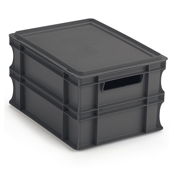 RAJA Stackable Euro Containers and Lids - Black - 7