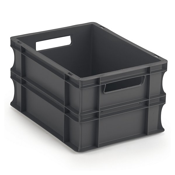 RAJA Stackable Euro Containers and Lids - Black - 3