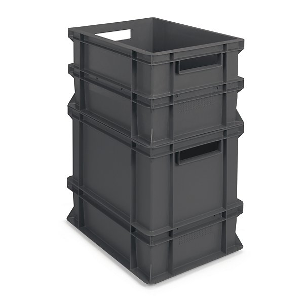 RAJA Stackable Euro Containers and Lids - Black - 8
