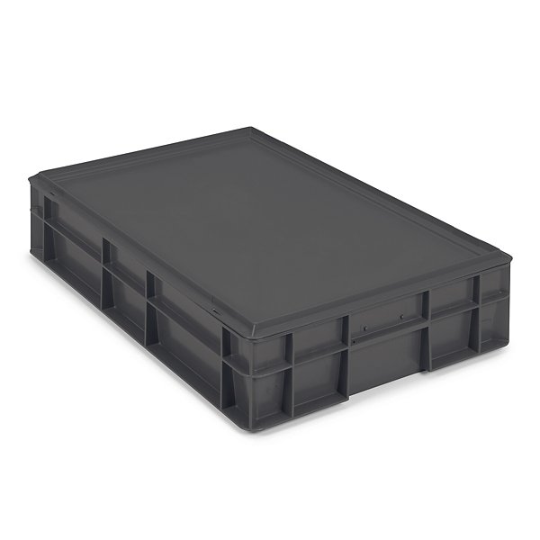 RAJA Stackable Euro Containers and Lids - Black - 9