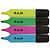 RAJA Surligneur pointe biseautée 1 et 5 mm - Coloris assortis - Pochette de 4 - 1